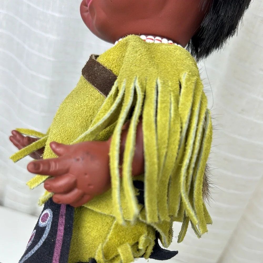 Native American Indian Doll Baby Dolls Leather Clothes Vintage